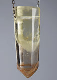 Citrine Quartz Crystal with Lithium inclusions Necklace