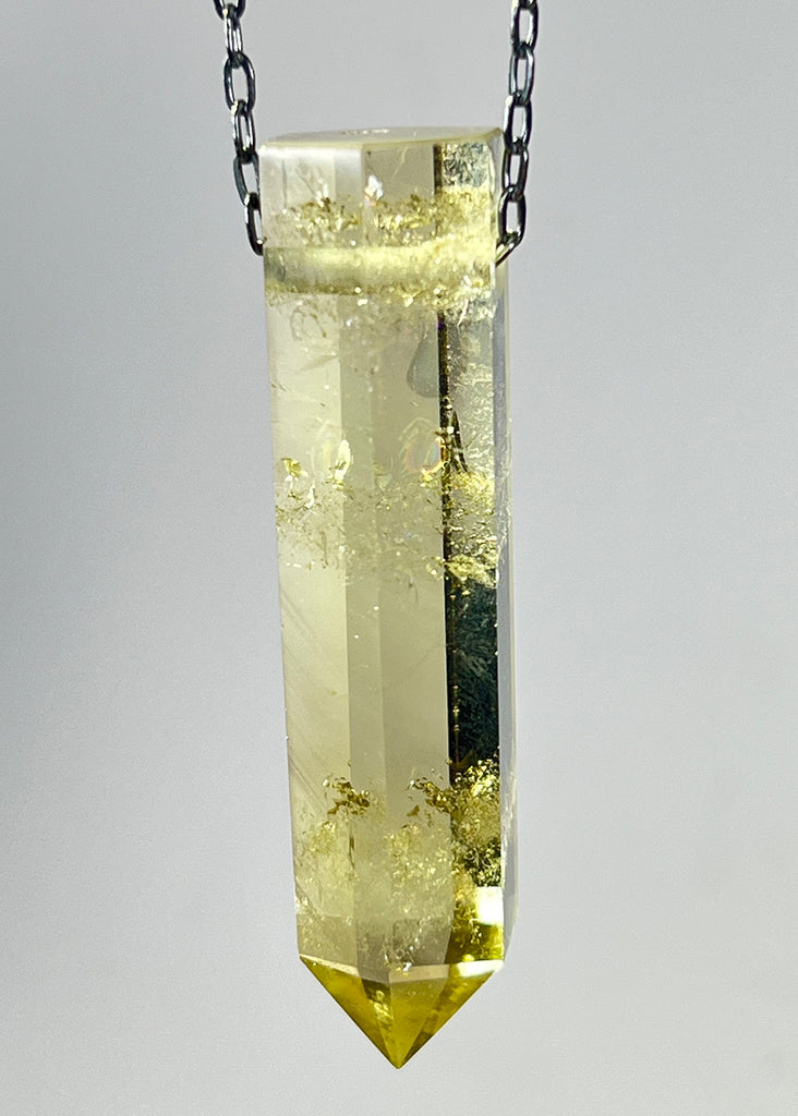 Citrine Quartz Crystal Necklace