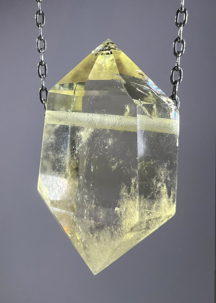 Citrine Quartz Crystal Necklace