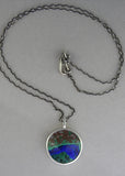 Azurite and Malachite Pendant Crystal Necklace