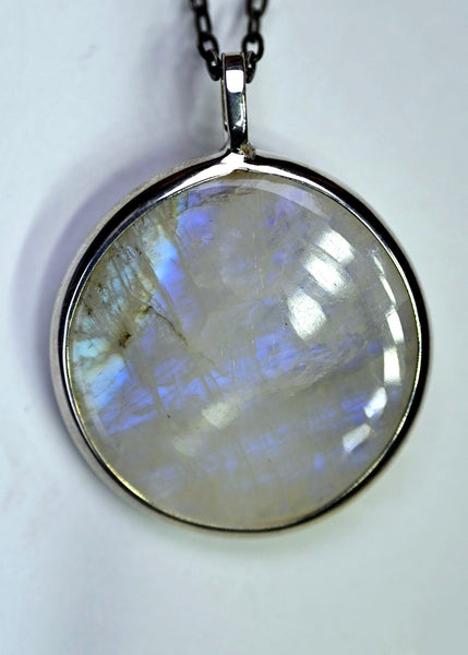 アクセサリー CDL MOON STONE NECKLACE Stone Moon Phase Necklace | Sterling Silver Chain | Light