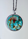 Kingman Arizona Turquoise Planet Earth Pendant