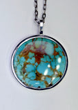 Kingman Arizona Turquoise Planet Earth Pendant