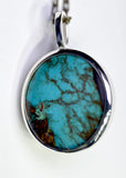 Kingman Arizona Turquoise Planet Earth Pendant