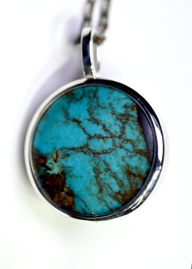 Kingman Arizona Turquoise Planet Earth Pendant