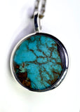 Kingman Arizona Turquoise Planet Earth Pendant