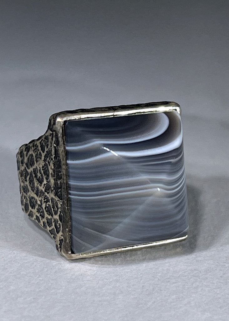 Botswana Agate Pyramid Ring