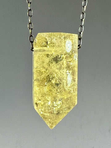 Citrine Quartz Crystal Necklace