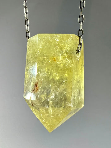 Citrine Quartz Crystal Necklace