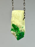 Emerald in White Quartz Crystal Necklace