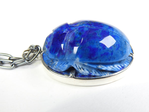 Lapis Lazuli Carved Sacred Scarab Amulet – Joseph Brooks Jewelry