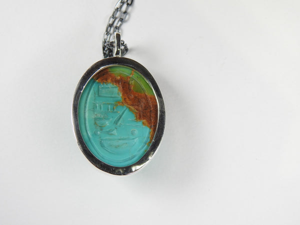 Kingman Arizona Turquoise Carved Sacred Scarab Amulet – Joseph