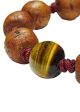 Tibetan Bodhi Bead Bracelet with Gold Tiger Eye