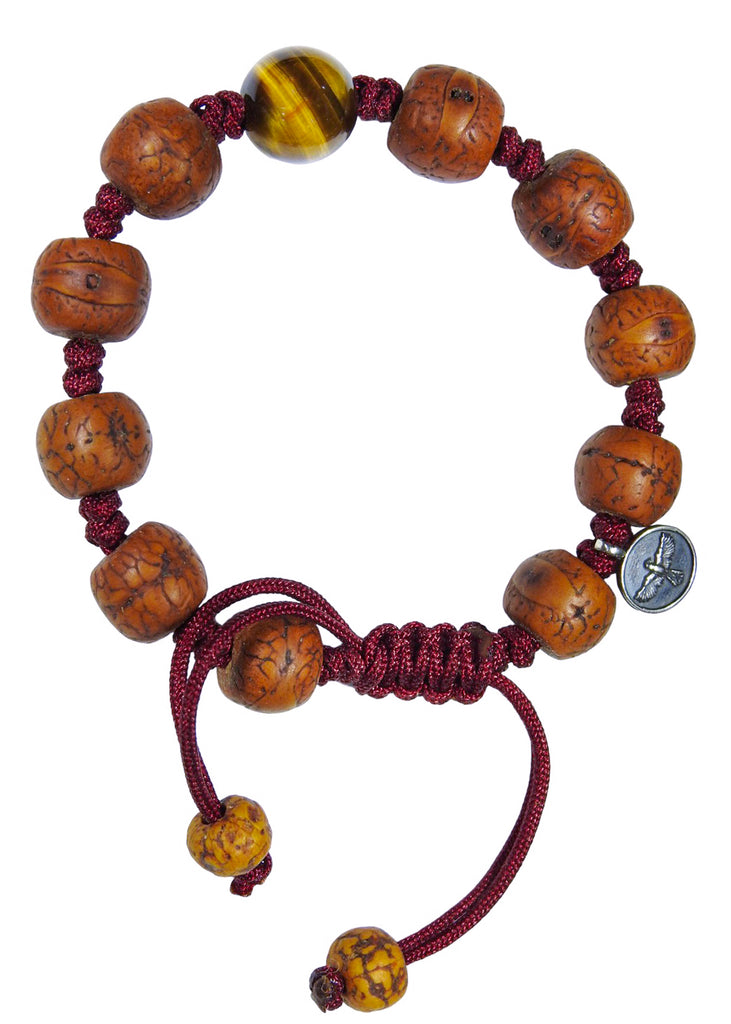 Tibetan Bodhi Bead Bracelet with Gold Tiger Eye