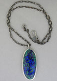 Azurite and Malachite Pendant Crystal Necklace