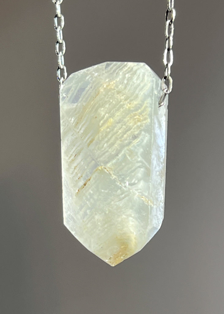 Quartz Crystal Necklace with Amphibole Inclusions