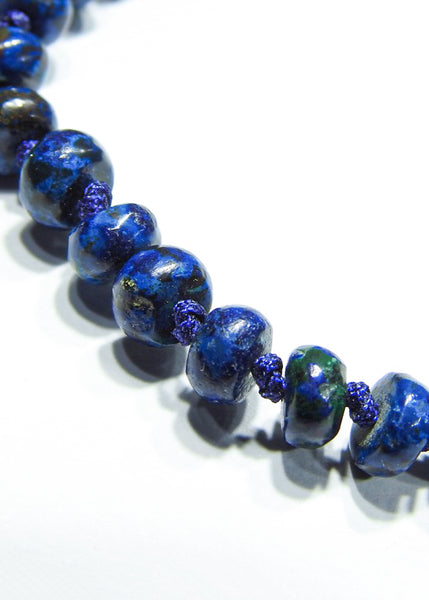 Azurite Bracelet with 925 Silver Spacers