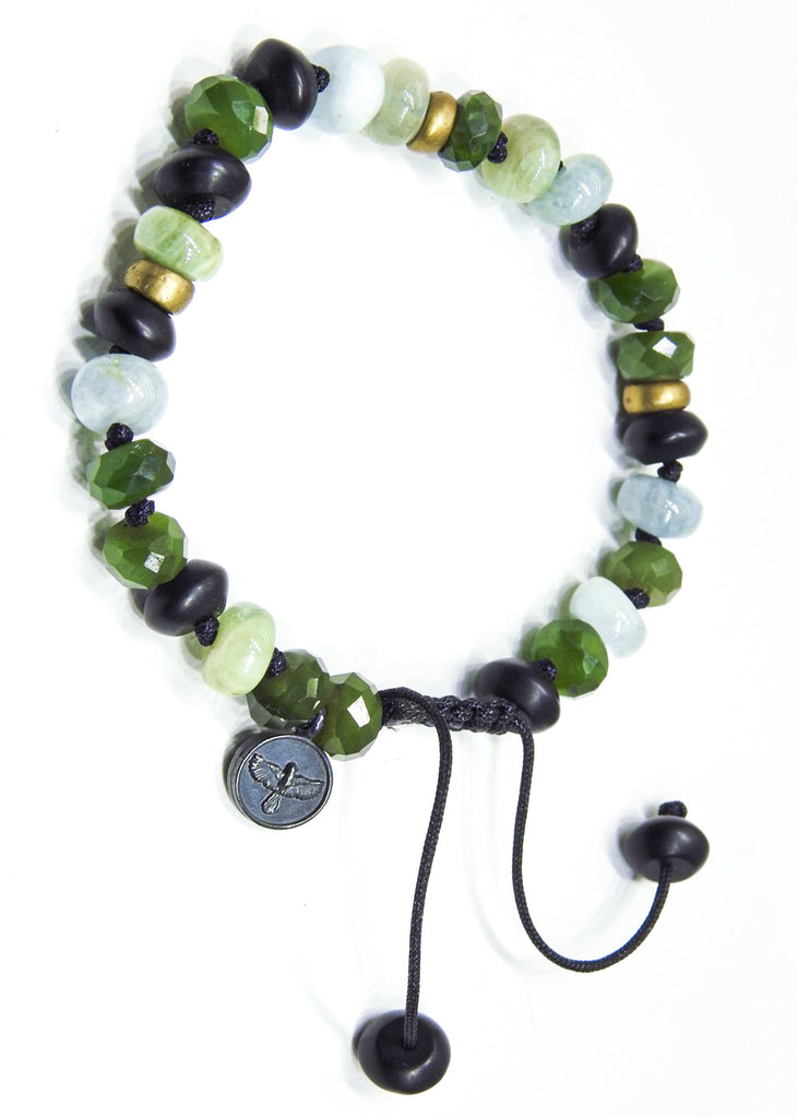 Beryl, Jade British Columbian and Black Onyx Bracelet