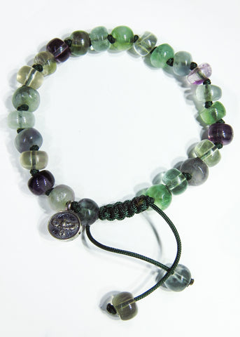 Fluorite Green and Purple Bracelet