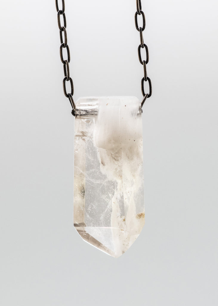 Quartz Crystal with Amphibole Inclusions Necklace