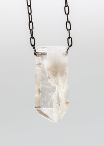 Quartz Crystal with Amphibole Inclusions Necklace