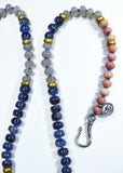 Grey Onyx, Kyanite & Rhodonite Necklace