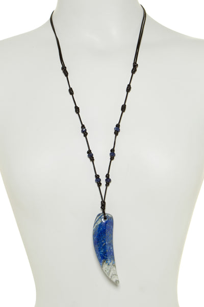 Lapiz Saber Tooth Necklace on Leather – Joseph Brooks Jewelry