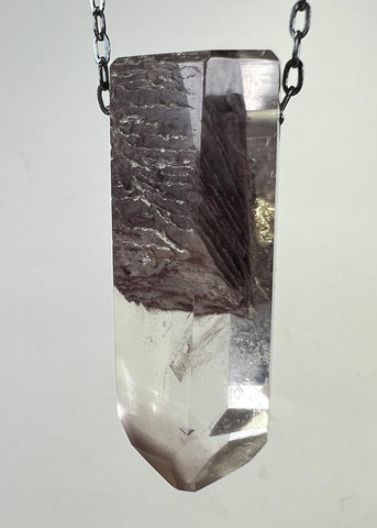 Quartz Crystal Necklace with Amphibole Inclusions