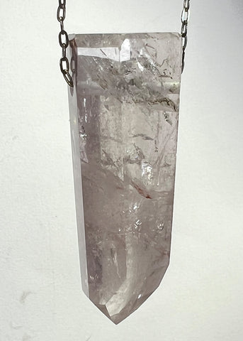 Quartz Crystal Necklace with Amphibole Inclusions