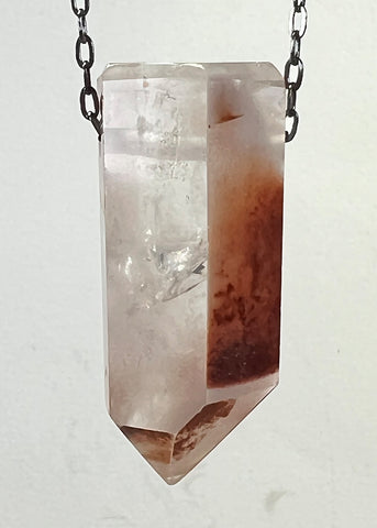 Quartz Crystal Necklace with Amphibole Inclusions