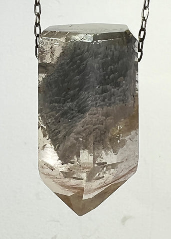 Quartz Crystal Necklace with Amphibole Inclusions