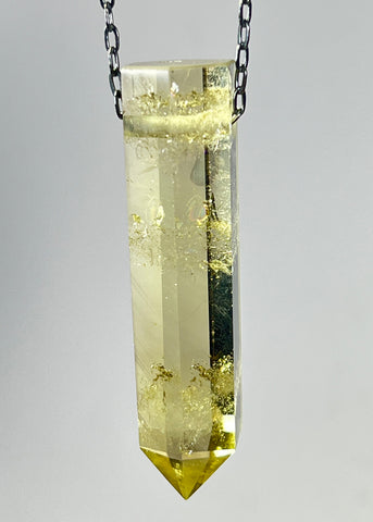 Citrine Quartz Crystal Necklace