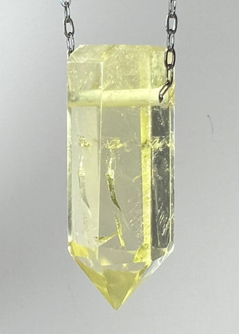 Citrine Quartz Crystal Necklace