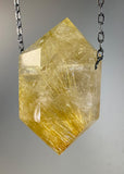 Gold Rutile Quartz Crystal Necklace