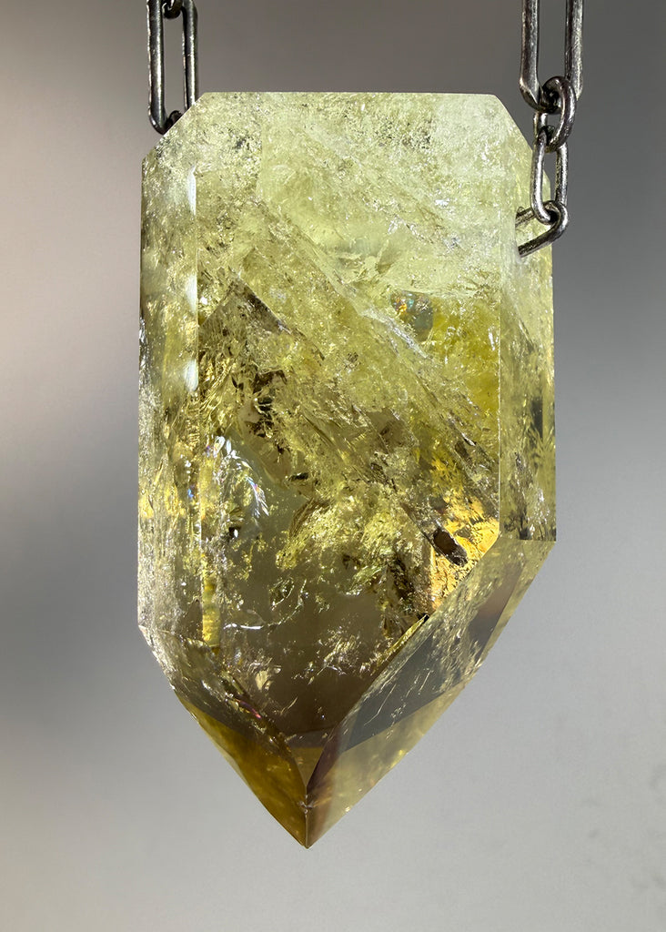 Citrine Quartz Crystal Necklace