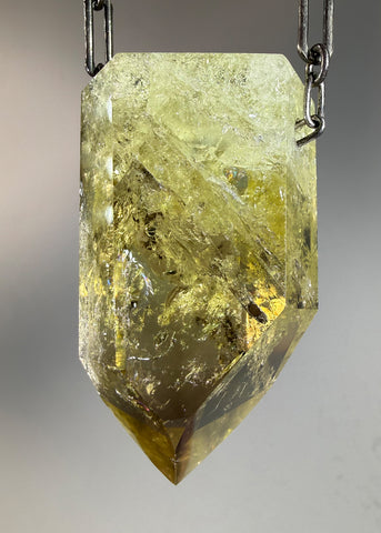 Citrine Quartz Crystal Necklace