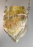 Quartz Crystal Necklace with Amphibole Inclusions