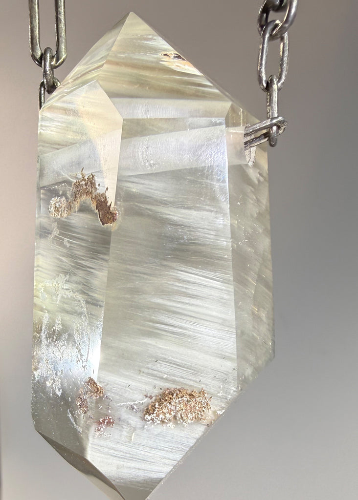 Quartz Crystal With Amphibole Inclusions Necklace