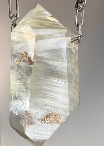 Quartz Crystal With Amphibole Inclusions Necklace