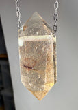 Gold Rutile Quartz Crystal Necklace
