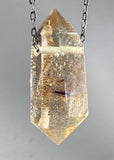 Gold Rutile Quartz Crystal Necklace
