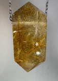 Gold Rutile Quartz Crystal Necklace