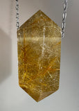 Gold Rutile Quartz Crystal Necklace