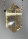 Gold Rutile Quartz Crystal Necklace