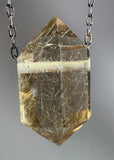 Gold Rutile Quartz Crystal Necklace