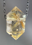 Gold Rutile Quartz Crystal Necklace