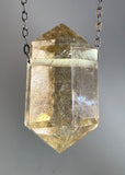 Gold Rutile Quartz Crystal Necklace