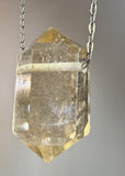 Gold Rutile Quartz Crystal Necklace