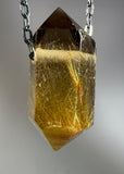 Gold Rutile Quartz Crystal Necklace