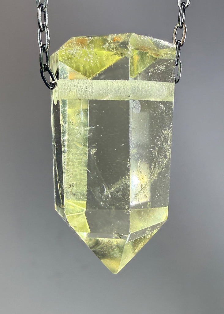 Citrine Quartz Crystal Necklace